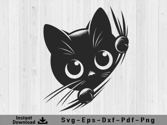 Cute Cat SVG, Peeking Cat Svg Vector Gráfico Artesanato Por shikharay410