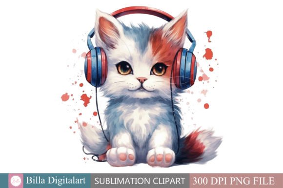 Free Cute Kawaii Cat Clipart PNG Grafik Druckbare Illustrationen Von BillaDigitalart