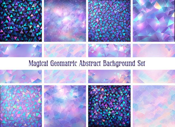 Magical Geometric Abstract Backgrounds Illustration Fonds d'Écran Par FeistyUnicornDesigns