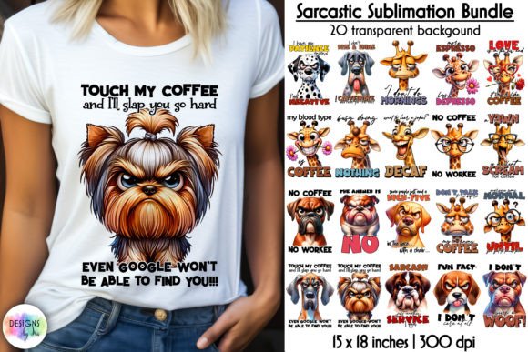 Sarcastic Sublimation Bundle, Funny Dogs Illustration Designs de T-shirts Par Designs by Ira