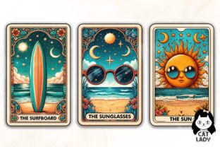 Summer & Beach Tarot Card Sublimation Graphic Illustrations By Cat Lady 2