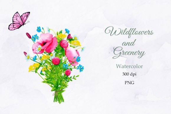 Wildflowers. Watercolor Sublimation. PNG Gráfico Ilustraciones Imprimibles Por Watercolor_by_Alyona
