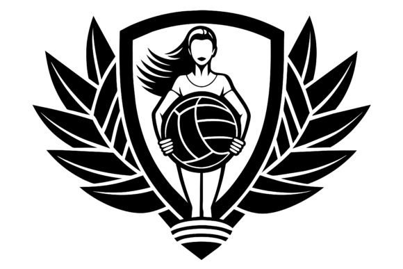Women's Volleyball Tournament Logo Illustration Illustrations Imprimables Par SKShagor Barmon