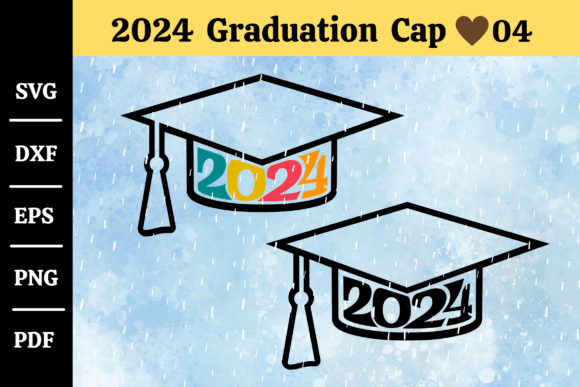 2024 Graduation Cap Svg Silhouette #04 Gráfico Ilustraciones Imprimibles Por momstercraft