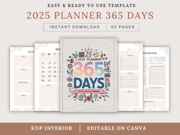 2025 Planner 365 Days Graphic KDP Interiors By Rakib Chowdhury