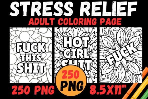 250 Adult Coloring Page Stress Relief Grafik Ausmalseiten & Malbücher für Erwachsene Von Nancy's Design Hub
