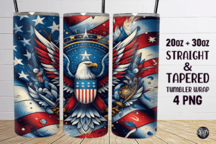 4th of July Tumbler Wrap 20oz Skinny PNG Graphic Tumbler Wraps By LazyCraftlab 2