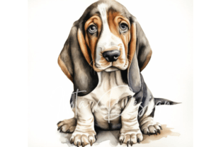 Basset Hound Puppy Clipart Grafica Grafiche AI Di Ikota Design 5