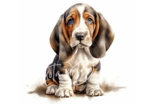 Basset Hound Puppy Clipart Grafica Grafiche AI Di Ikota Design 7