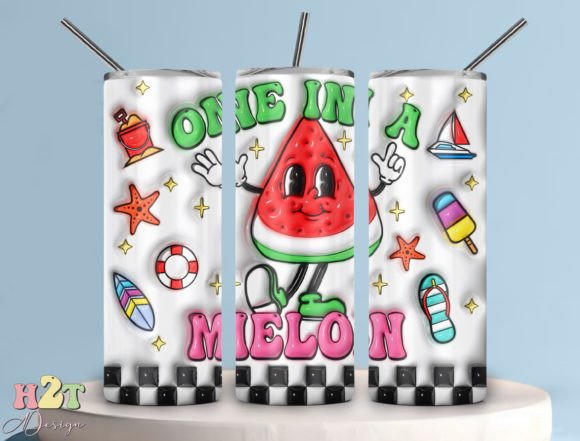 One in a Melon 3D Inflated Tumbler Wrap Gráfico Tumblr Por H2T.Design