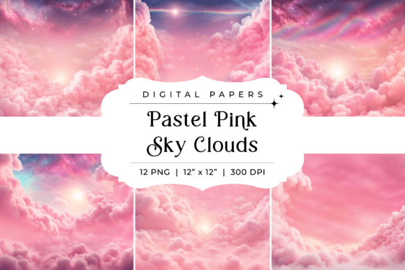 Pastel Pink Sky Cloud Background Graphic Backgrounds By Finiolla Design