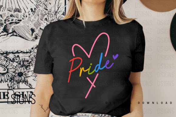 Pride Month LGBTQ Heart Love Sublimation Graphic T-shirt Designs By DSIGNS