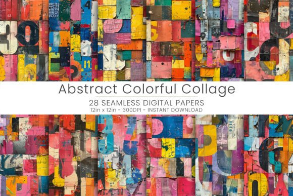 Seamless Abstract Colorful Collage Grafica Sfondi Di Mehtap