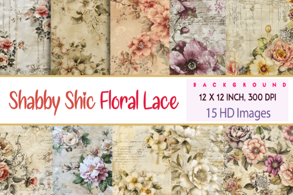 Shabby Chic Floral Lace Graphic Backgrounds By Design Hut
