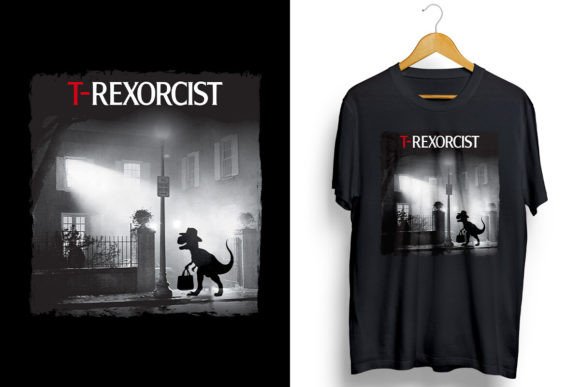 T.rexorcist Dinosaur PNG Sublimation Afbeelding T-shirt Designs Door ORMCreative