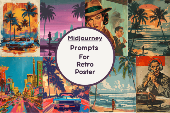 Ai Prompt for Retro Poster Graphic Illustrations By Milano Creative