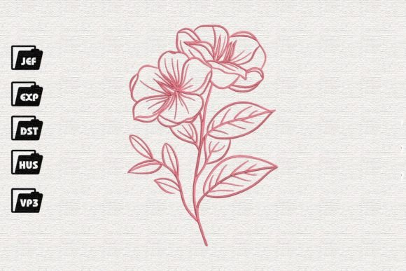 Beautiful Flowers Einzelne Blumen und Pflanzen Stickereidesign Von Nutty Creations