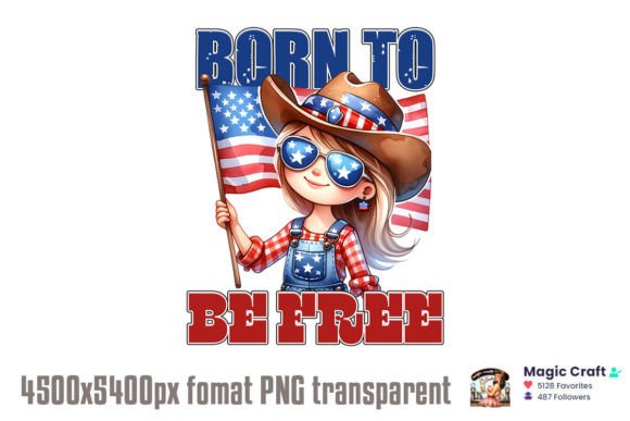 Born to Be Free PNG Gráfico Diseños de Camisetas Por Retro Sun