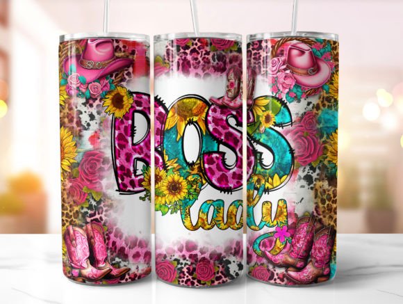 Boss Lady Tumbler Wrap Sublimation Graphic Crafts By MintyCoffeeArtStore