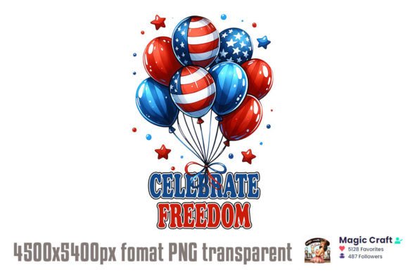 Celebrate Freedom PNG Graphic T-shirt Designs By Retro Sun