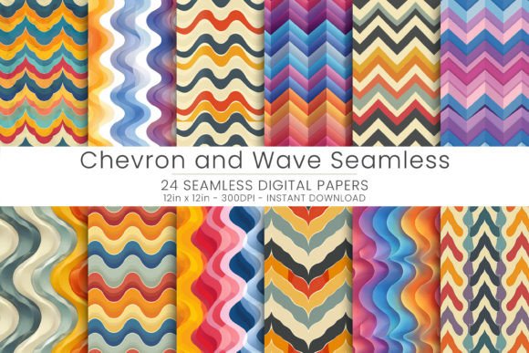 Chevron and Wave Seamless Grafica Sfondi Di Mehtap