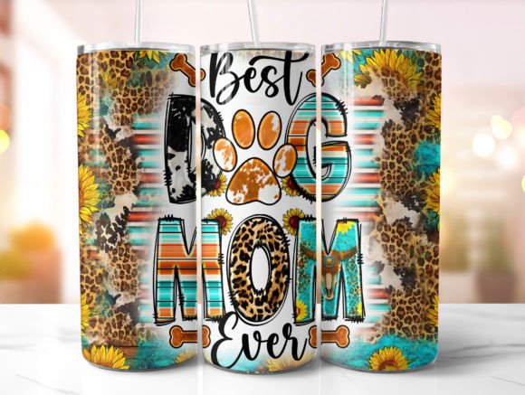 Dog Mom Tumbler Wrap Sublimation Graphic Crafts By MintyCoffeeArtStore