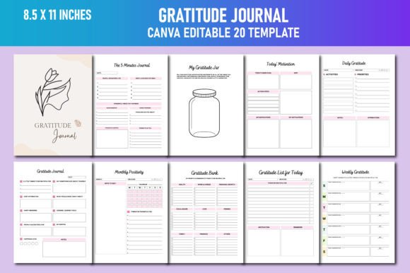Gratitude Journal Canva KDP Graphic KDP Interiors By Lavlu Creative Zone