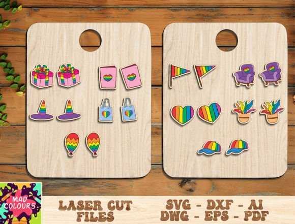 LGBT Stud Earring Svg Illustration SVG 3D Par Mad Colours
