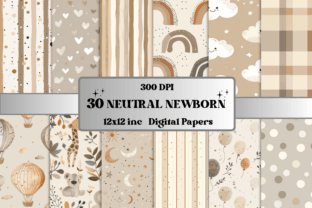 Neutral Newborn Baby Nursery Paper Pack Graphic Backgrounds By giraffecreativestudio 1
