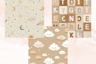 Neutral Newborn Baby Nursery Paper Pack Graphic Backgrounds By giraffecreativestudio 7