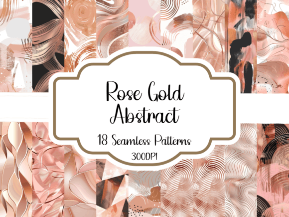Rose Gold Abstract Seamless Patterns Graphic AI Patterns By printablesbyfranklyn
