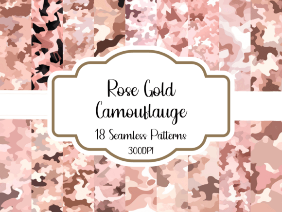 Rose Gold Camouflage Seamless Patterns Graphic AI Patterns By printablesbyfranklyn