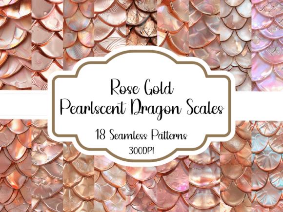 Rose Gold Pearlescent Dragon Scales Grafica Motivi AI Di printablesbyfranklyn