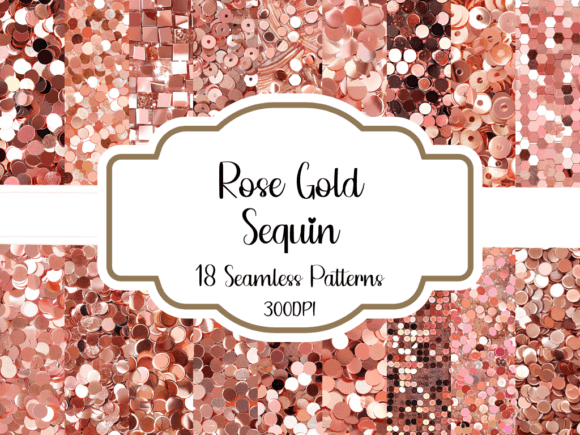 Rose Gold Sequin Seamless Patterns Grafica Motivi AI Di printablesbyfranklyn