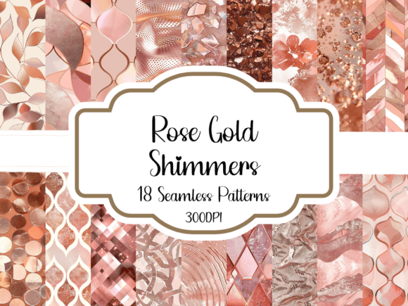 Rose Gold Shimmers Seamless Patterns Grafica Motivi AI Di printablesbyfranklyn