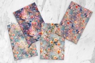 Seamless Hummingbird Floral Digital Graphic Patterns By Mehtap 4