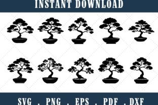 Tree Silhouette, Bonsai Tree SVG,PNG Graphic Web Elements By arthittm2 1