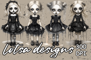 Gothic Dolls Gráfico Ilustrações para Impressão Por lotsa designs 6