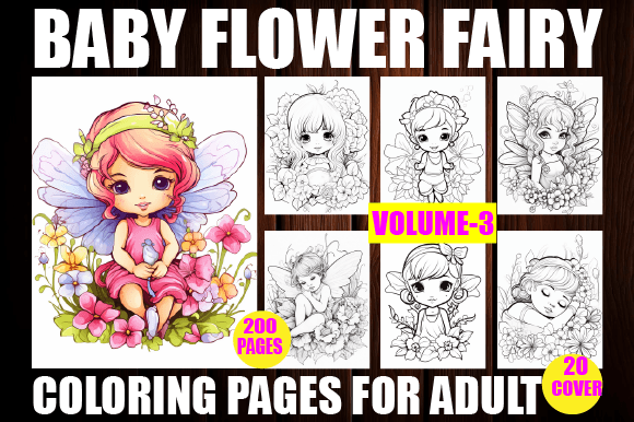 200 Baby Flower Fairy Coloring Pages-KDP Graphic Coloring Pages & Books Adults By Central_House