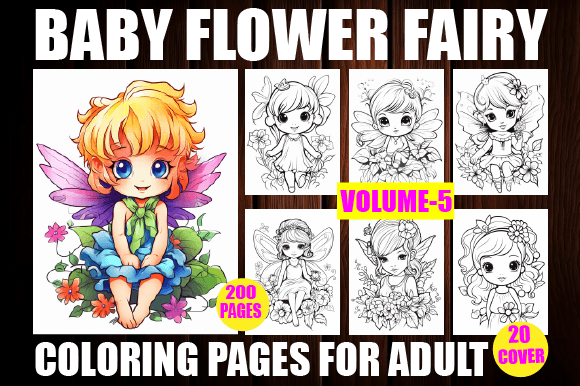 200 Baby Flower Fairy Coloring Pages-KDP Graphic Coloring Pages & Books Adults By Central_House