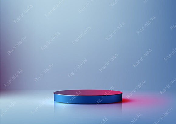 3D Blue Circle Podium with Red Neon Gráfico Mockups de Productos Diseñados a Medida Por rarinlada