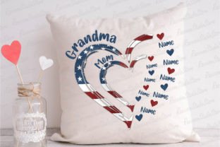 4th of July Grandma Mom Kids Heart Graphic Crafts By RaccoonStudioStore 3