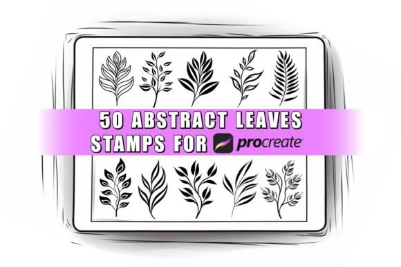 50 Abstract Leaves Procreate Stamps Graphic Brushes By ProcreateSale