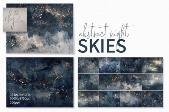 Abstract Night Skies Grafik KI Illustrationen Von rileybgraphics