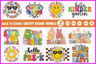 Back to School Groovy Design Bundle Graphic T-shirt Designs By Designer_Sultana 1