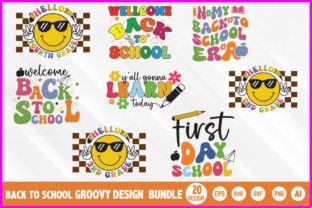 Back to School Groovy Design Bundle Graphic T-shirt Designs By Designer_Sultana 2