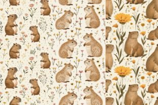 Capybara Wildflowers Seamless Patterns Graphic Patterns By Inknfolly 3