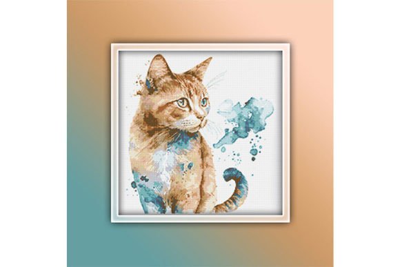 Ginger Cat 10 Cross Stitch Pattern PDF Grafika Wzory do Haftu Krzyżykowego Przez lightunicorndesigns