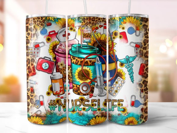 Nurse Life Coffee Cups Tumbler Wrap Graphic Crafts By MintyCoffeeArtStore