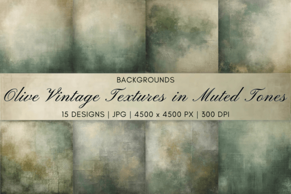 Olive Vintage Textures in Muted Tones Graphic Backgrounds By Artistic Wisdom